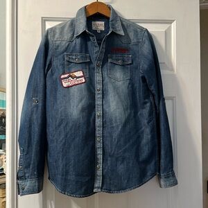 Guess Boys embroidered jeans shirt